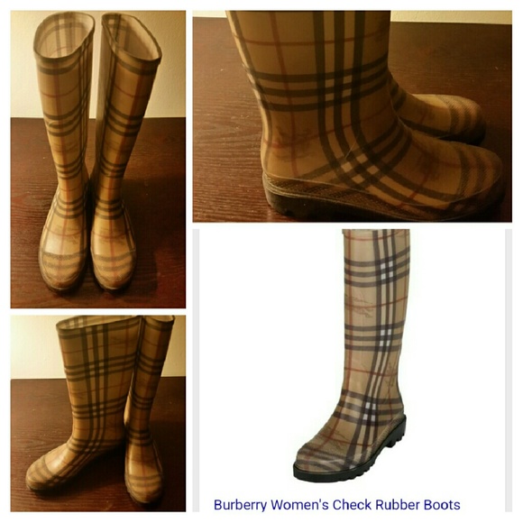 Burberry Women's Check Rubber Rain Boots?