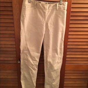 WHBM tan Perfect Form slim ankle pants size 0R