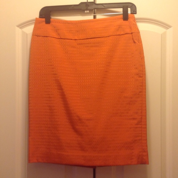 Orange pencil skirt