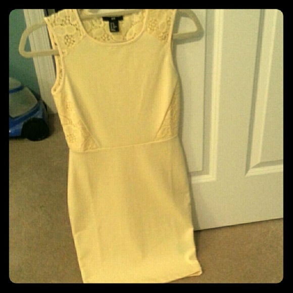 Yellow Dress with Lace Back