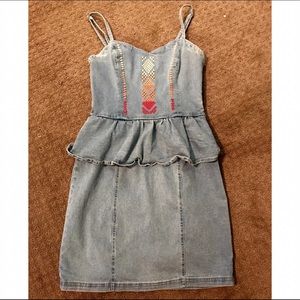 Denim peplum dress