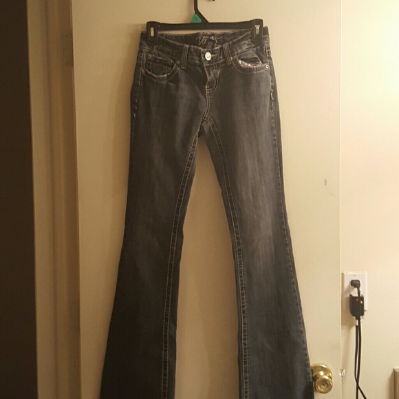 Dark blue denim flare