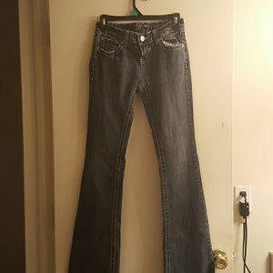 Dark blue denim flare