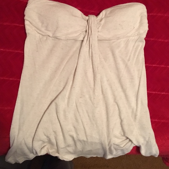 Cream strapless top
