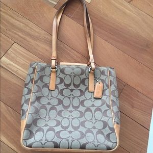 Coach Signature Canvas & Leather Tote