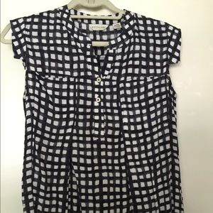 Anthropologie black and white gingham top