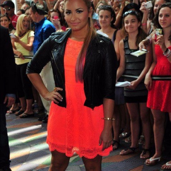 ⚡️SALE⚡️Topshop neon coral/orange lace dress