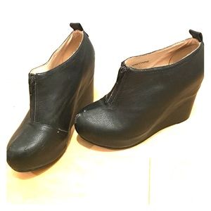 JEFFREY CAMPBELL wedge booties with zipper