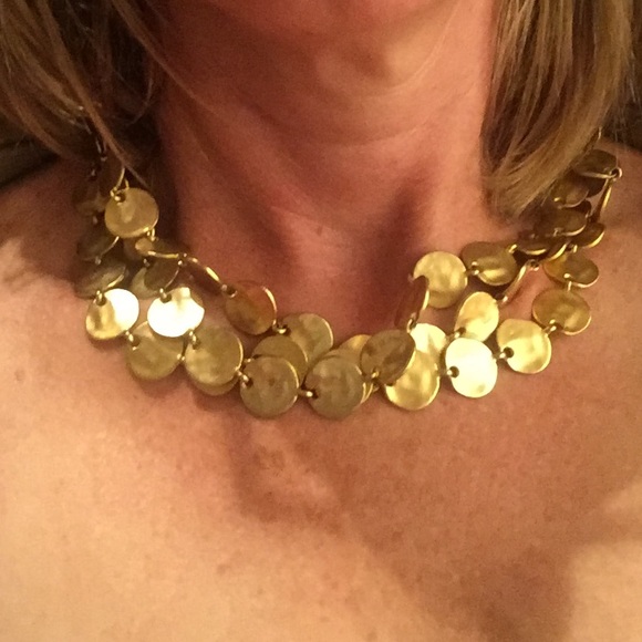 Gold costume statement necklace