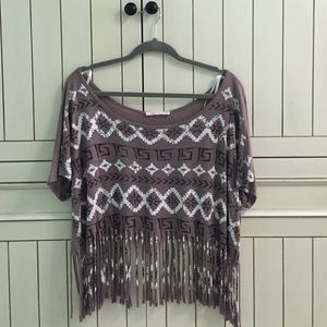 Crop top Aztec patterned shirt