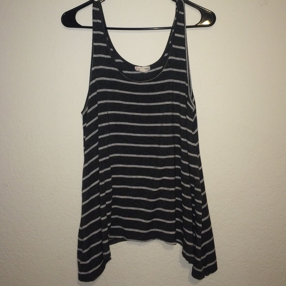 Dark & Light Grey Striped Tank Top