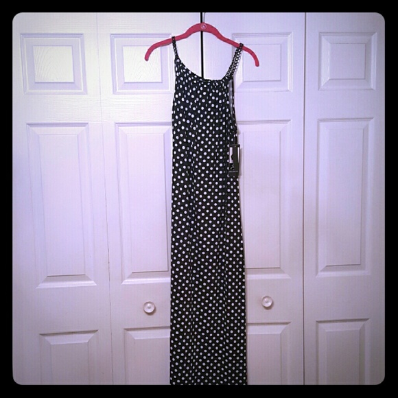 Polka-dot maxi dress
