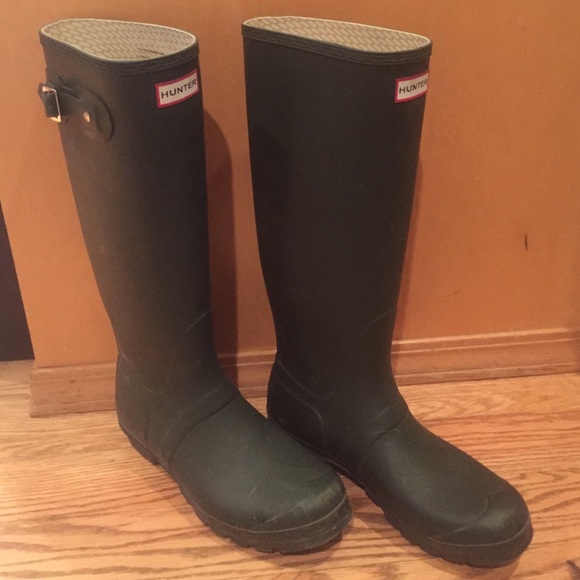 Green Hunter Boots size 10