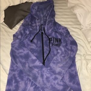 PINK purple tie dye zip up
