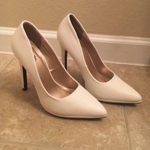 White pointed toes heels