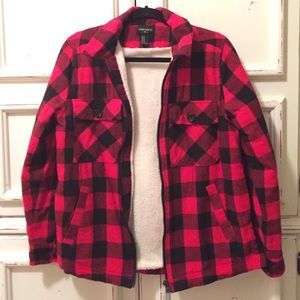 ‼️PRICE DROP‼️ Forever 21 Plaid fur-line jacket