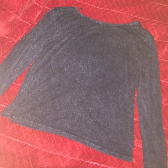 Navy blue long sleeve crop top