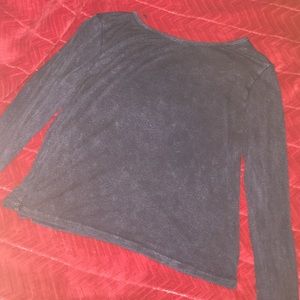 Navy blue long sleeve crop top