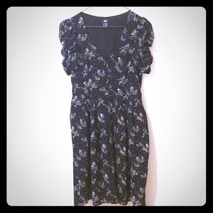H&M Black Dress with Bird Print