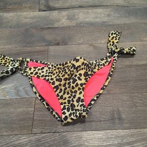 Victoria's Secret Leopard Tie Side Bikini Bottoms
