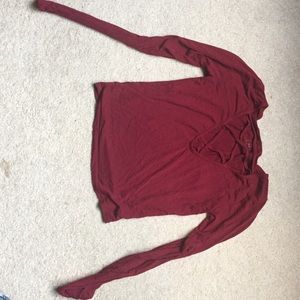 Maroon PacSun lace up top