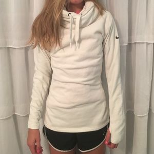 white nike running jacket