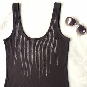 Sale‼️Express Silver stud tank top rib gray