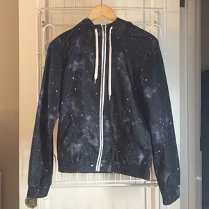 zine brand cosmic print windbreaker