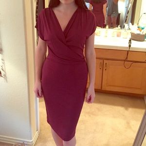 Burgundy shift dress