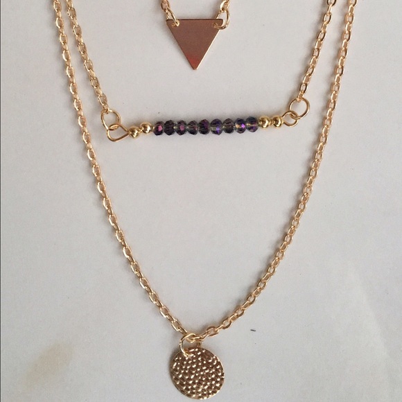 Triple Layers Geometric Shape Necklace