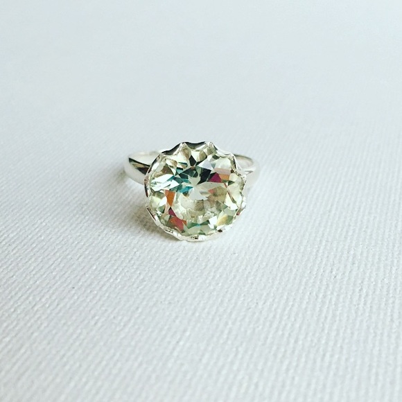 Boutique Jewelry - Green Amethyst Sterling Silver Ring
