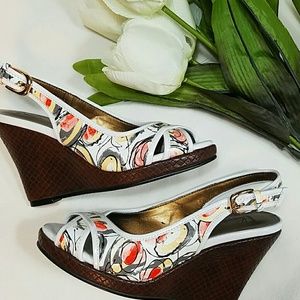 Leather Cinderella of Boston Slingback Wedges