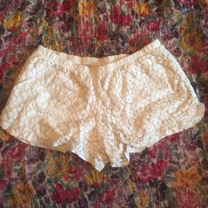Xhilaration Cream Lace Sleep Shorts - M