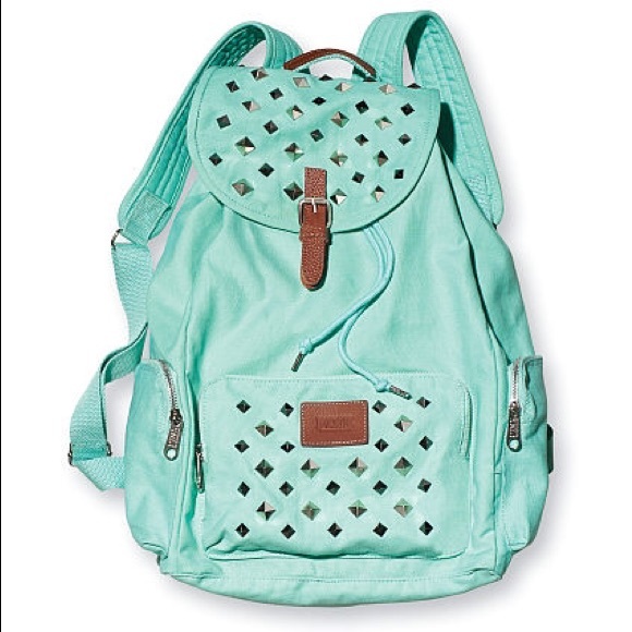 TEAL GOLD STUDDED VS PINK BACKPACK