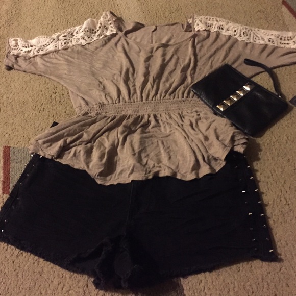F21 Studded Hight cut Black Denim Shorts | sz 30