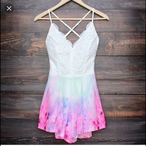 Multi-color / Watercolor Romper, NWT!