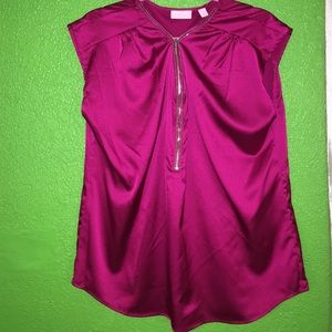 Lot of 2 New York and company beaded zipper blouse