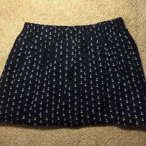 Jcrew anchor printed navy skirt