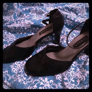 Black heels with ankle strap