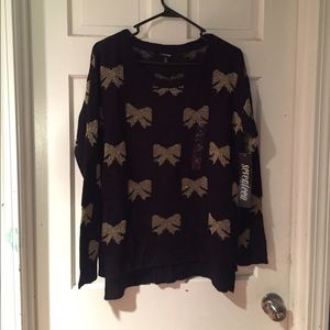 Black & Gold Bow Sweater