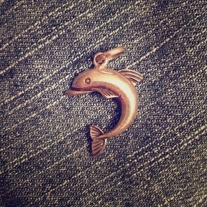 Vintage Sterling Silver Dolphin Pendant Charm