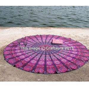 Mandala Round Beach Throw Tapestry Boho Cotton