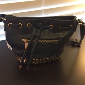 NWT Navy Blue Crossbody w/ Mixed Metal Detail