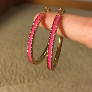Kate Spade pink and gold hoop earrings