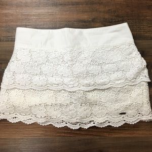 Hollister lace white skirt