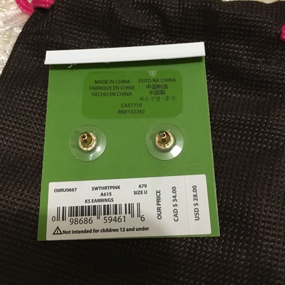 *Last Pair*Kate Spade SweetheartPink Gumdrop Studs - Picture 2 of 3