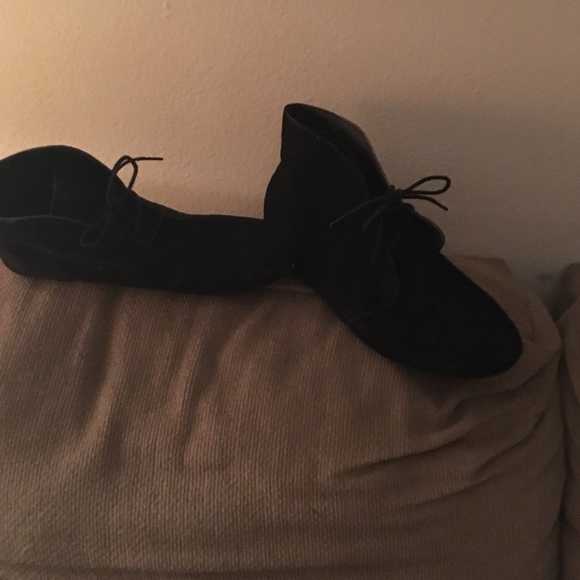 Black suede ankle boots