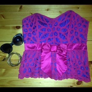 Betsey Johnson Strapless Lace Top