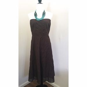 J. Crew Brown Strapless Dress