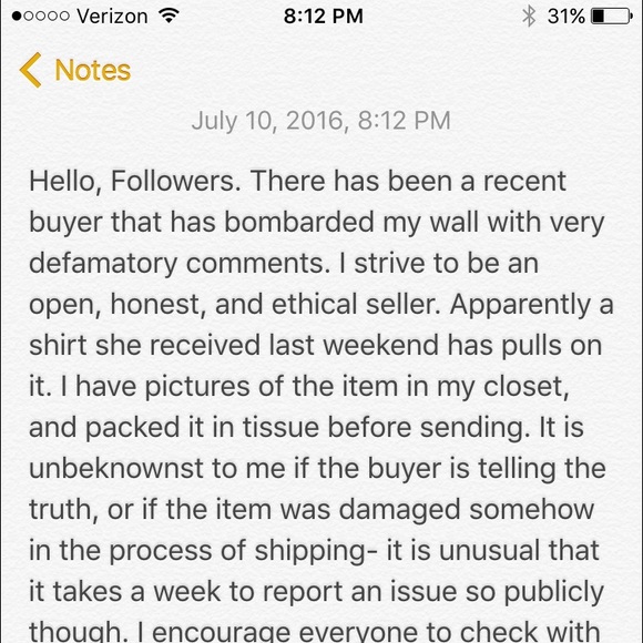 Note to my Followers and Potential Buyers ❤️